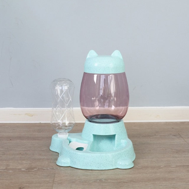 Pet Dog Cat Automatic Feeder Bow