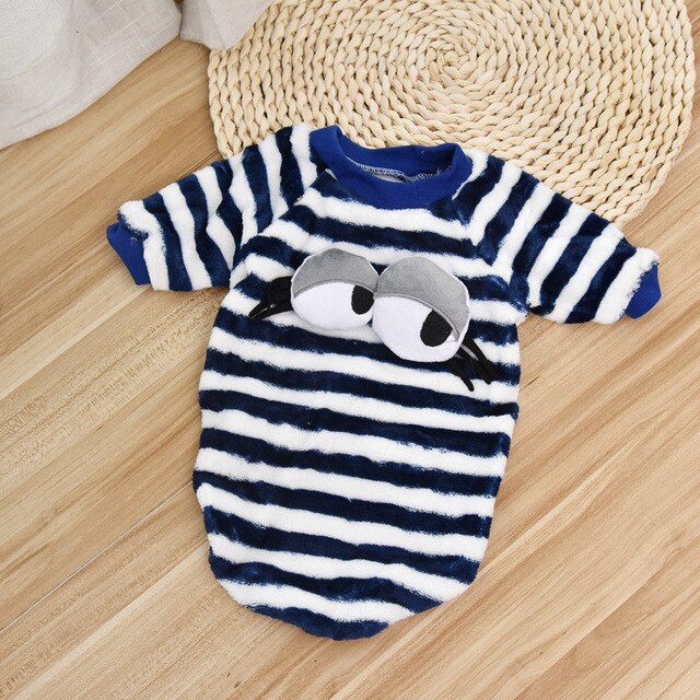 Cotton Dog Cat Warm Striped Clothes